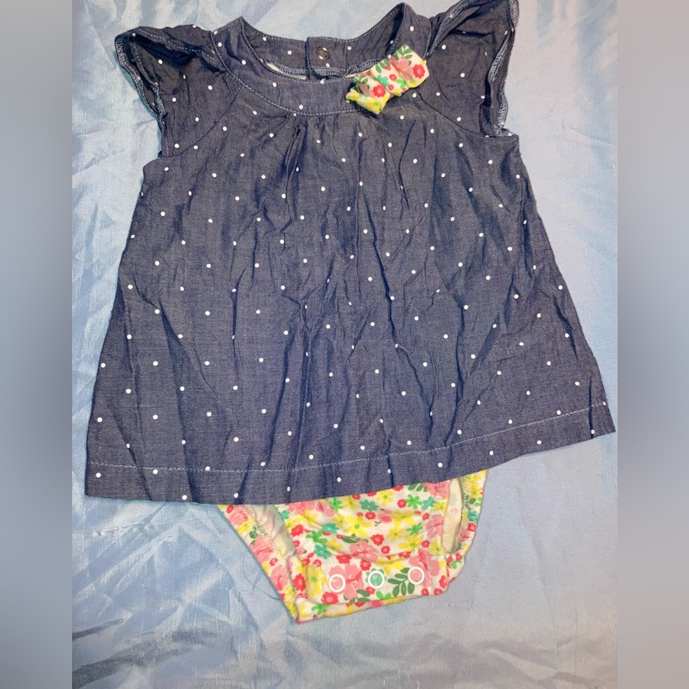 Polkadot and floral dress onesie